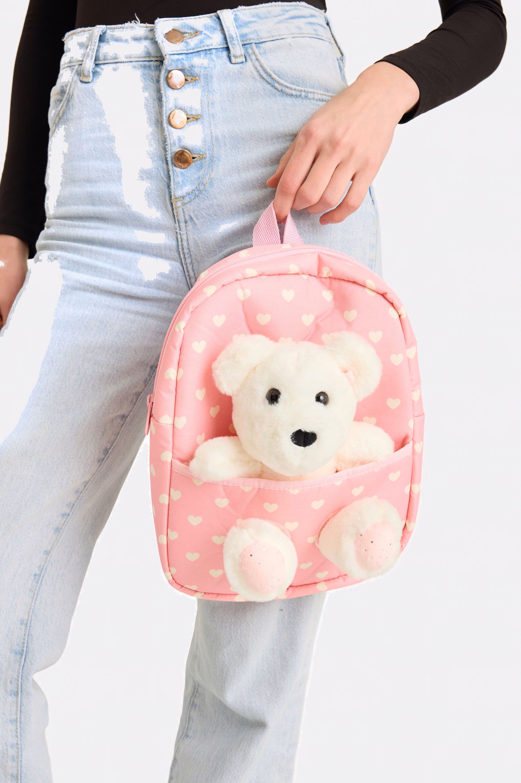Pembe Çocuk Peluş Sırt Çantası