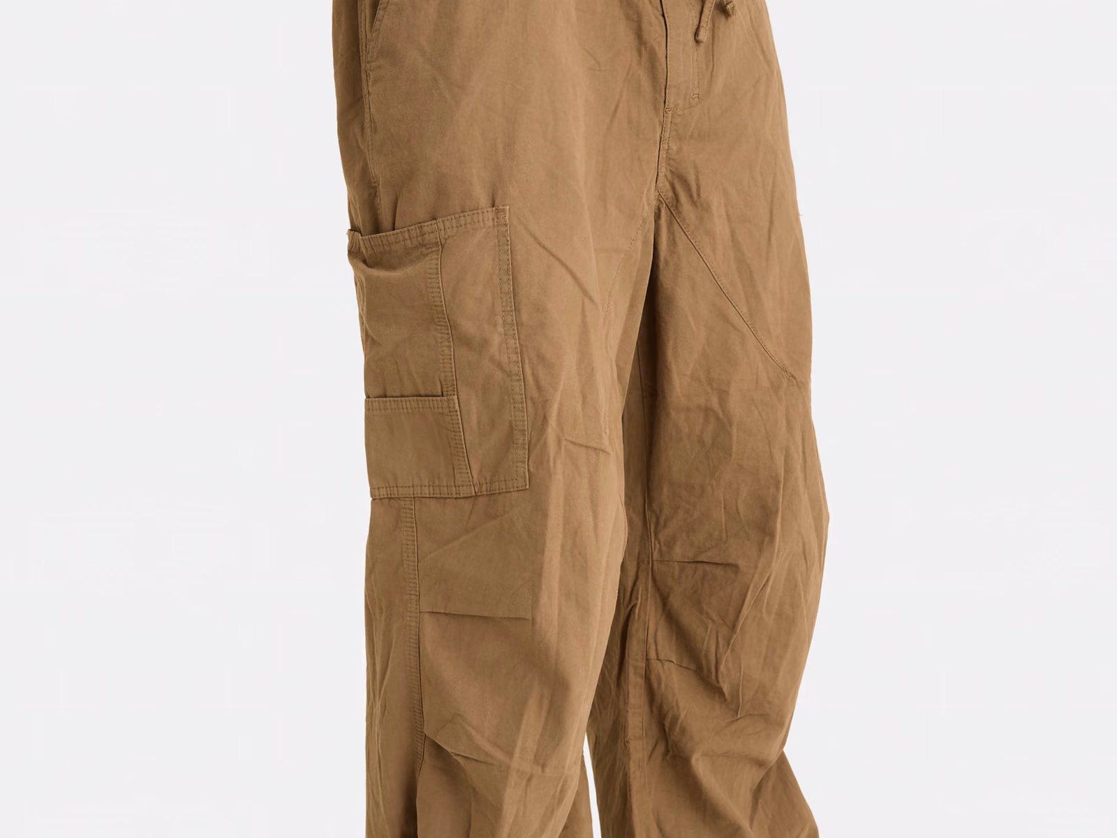 Pantaloni cargo in tessuto ortogonale con tasca laterale a pattina sulla gamba